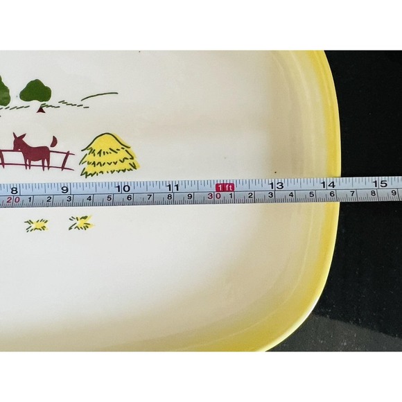 Vintage Brock Of California Serving‎ Platter Farmhouse Yellow Tray Hay Donkey - Picture 5 of 10
